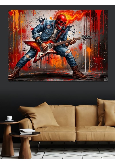 Rock Savaşı Sanat İllüstrasyon Dekoratif Kanvas - Mdf Ahşap Tablo