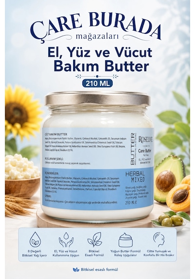 Roselive El & Yüz & Vücut Bakım Butter 210 Ml