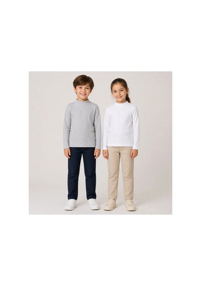 Rony Pony Kids Kız Erkek Çocuk 3 Lü Uzun Kollu Yarım Balıkçı Yaka Body Siyah, Gri, Beyaz Beyaz Siyah Gri