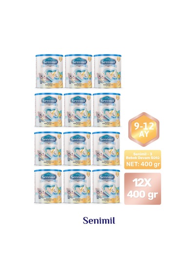 Senimil 3 Bebek Devam Sütü 400 G 12 Adet