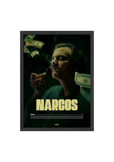 Narcos Siyah Ahşap Çerçeveli Poster, Dizi Duvar Tablosu