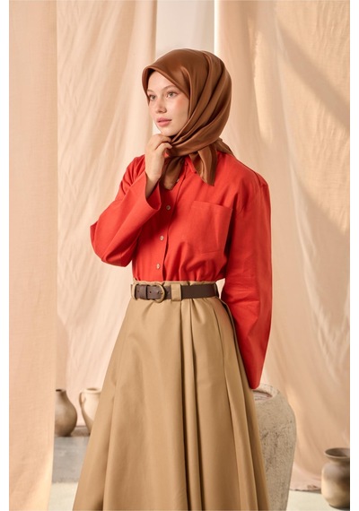 Silk Home Düz Shiny Eşarp 75006-57 taba