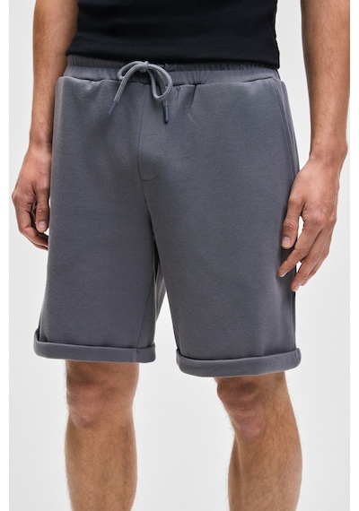 Grimelange YOURI Erkek Beli Lastikli Arka Tek Cepli Relaxed Fit Gri Şort