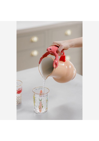 İstakoz Saplı Turuncu Dolomit Sürahi 1200 Ml