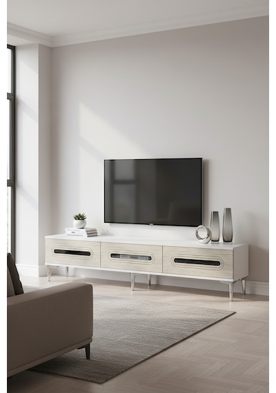 Tsa1806bts - Rany Tsa180 Tv Stand, Tv Sehpası Ve Tv Ünitesi Beyaz-traverten-sılver 180cm Tsa1806bts - Rany Tsa180 Tv Stand, Tv Sehpası Ve Tv Ünitesi Beyaz-traverten-sılver 180cm