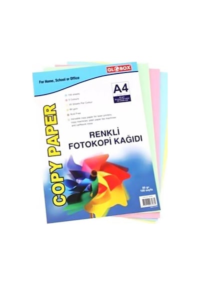 Globox 6536 Renkli Fotokopi Kağıdı Karışık 100lü