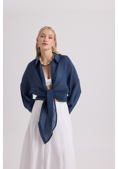 Mai Collection Mai Studios Co. Lyra Oversize Lacivert Gömlek Lacıvert