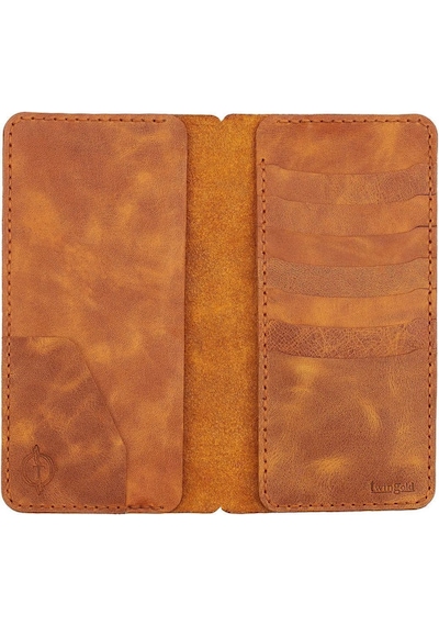 Twingold Isminizin Baş Harflerine Özel %100 Dana Deri Rainbow Uzun Camel Cüzdan Camel