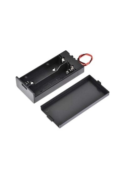 18650 2li Pil Kutusu On/off Anahtar 15cm Kablolu 2 Adet Seri Lityum Lion Dc 7.4v Kapaklı Batarya