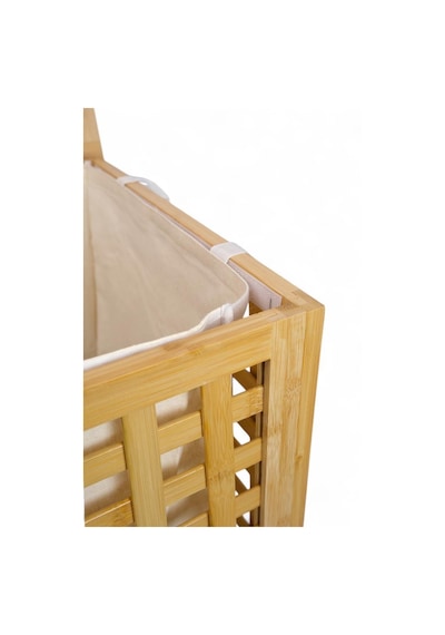 Digithome Bambu Çamaşır Sepeti 58x40 Cm Kulplu Taşınabilir Bezli Db-0042 Kahverengi