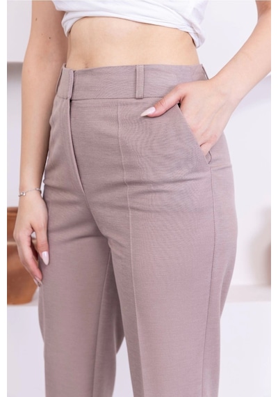 Lodmela Cep Detaylı Örme Kumaş Kadın Pantolon 0040-vizon Vizon