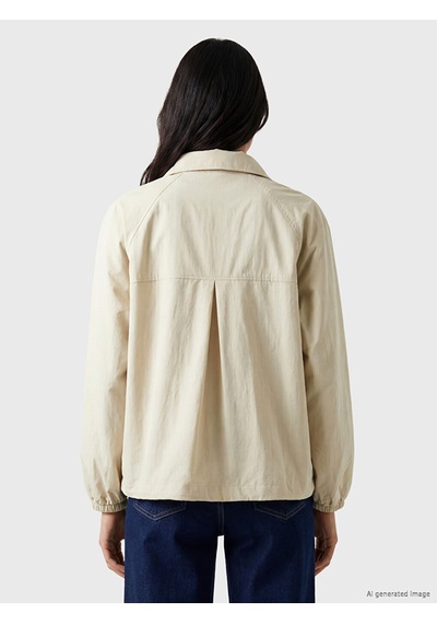 Lcw Vision Bej Dik Yaka Oversize Kadın Mont