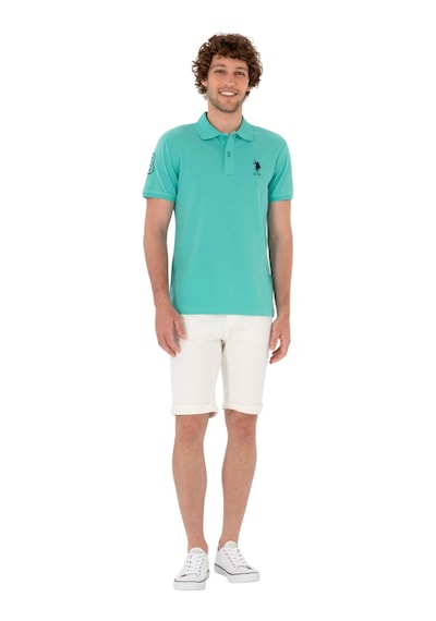 U.S. Polo Assn. Erkek Slim Fit Polo Yaka Basic Tişört Mint