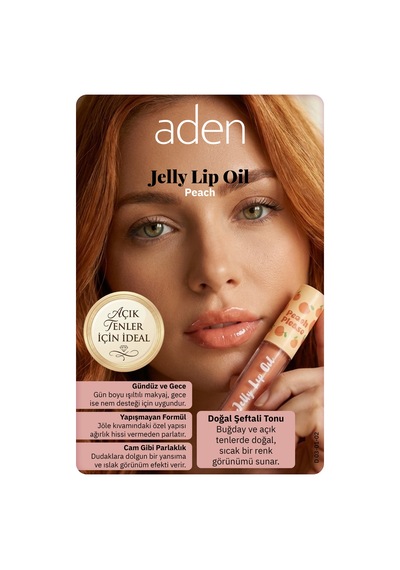Aden Jelly Lip Oil - Dudak Yağı Peach Şeftali Diğer