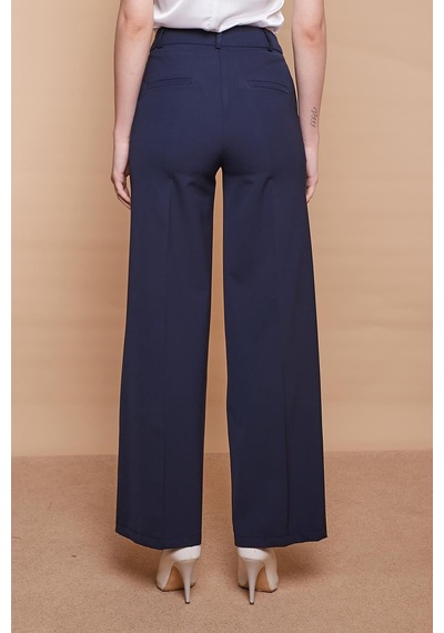 JUMENT Yüksek Bel Yan Cepli Bol Paça Palazzo Pantolon -lacivert