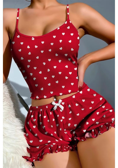 Lily Bianca Nightwear Askılı Göbek Kısmı Dekolteli Fiyonk Detaylı Ve Şortlu Penye Gecelik Kırmızı Lily Bianca Nightwear Askılı Göbek Kısmı Dekolteli Fiyonk Detaylı Ve Şortlu Penye Gecelik Kırmızı