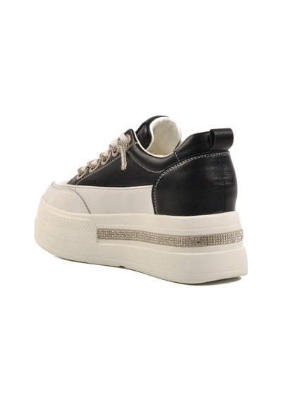 Siyah Yüksek Taban Kadın Sneaker 25y492 Z Siyah
