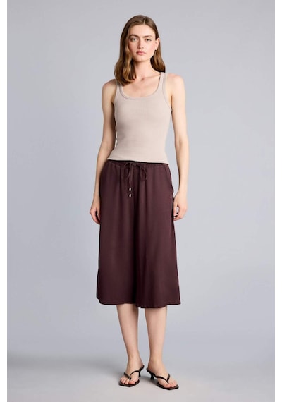 Defacto Yüksek Bel Crop Fit Kahverengi Belmando Kapri I6798az26smbn340 Kahve-bn340