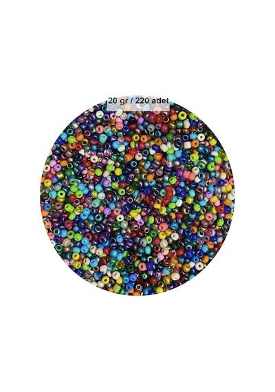 Karışık Renk 4 Mm Yaklaşık 220 Adet/20 Gram Cam Boncuk Oya Yazma Bileklik Ve Kolye
