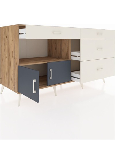 Kronos Konsol Tek Raflı 4 Çekmeceli 2 Kapaklı 176x59x99 Çam-antra Çam-antrasit/aytaşı Kronos Konsol Tek Raflı 4 Çekmeceli 2 Kapaklı 176x59x99 Çam-antra Çam-antrasit/aytaşı
