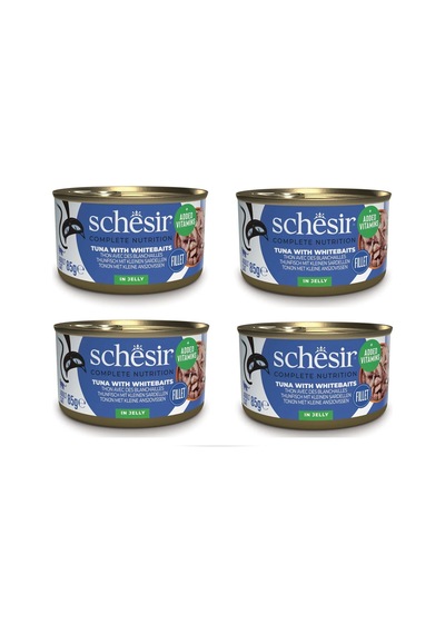 Schesir Ton Ve Ringa Balıklı Tam Ve Dengeli Jöleli Kedi Konservesi 85 Gr. X 4 Adet