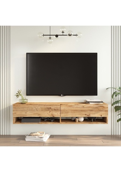 Aven Tv Ünitesi Tv Sehpası Raflı Kapaklı 140cm Çam Ave11-a Atlantik Çam