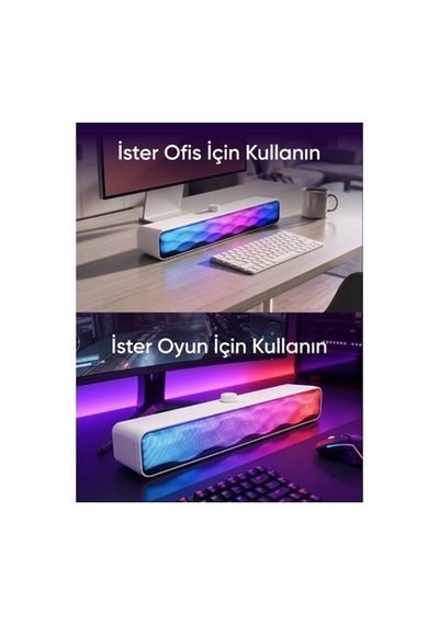 Mikado Md-sbt31 Beyaz 5w 2 1200mah Bt,rgb,tf Card,type-c ,usb Soundbar