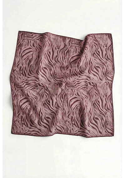 Silk Home Pamuk Karışımlı Eşarp Pudra Vizon Zebra Desen Soft Dokulu Kaymaz 90x90 Çok Renkli