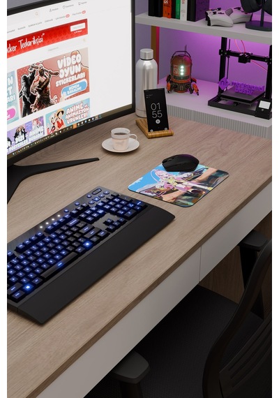 Aino Genshin Impact Anime Oyuncu V5 - 22x18 Gaming Mouse Pad Fare Altlığı
