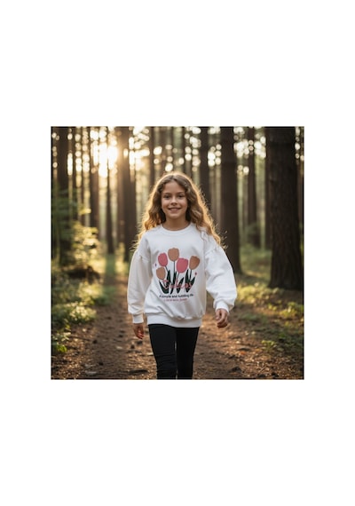 Fesshera Kids Kız Çocuk Sweatshirt Balon Kol Baskılı Oversize Pamuklu Sweatshirt / Geniş Kalıp Uzun Kollu Tişört Beyaz Fesshera Kids Kız Çocuk Sweatshirt Balon Kol Baskılı Oversize Pamuklu Sweatshirt / Geniş Kalıp Uzun Kollu Tişört Beyaz