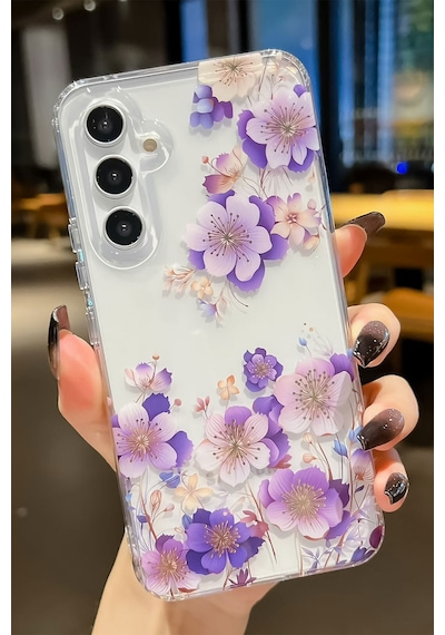Samsung Galaxy Uyumlu S25 Kılıf Solmayan Imd Baskı Desenli, Şeffaf Tpu+pc Botanik Kapak