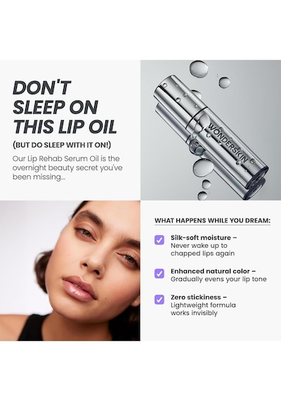 Wonderskin Lip Rehab Nemlendirici Ve Onarıcı Şeffaf Dudak Serumu Yağı Clear 3.57ml