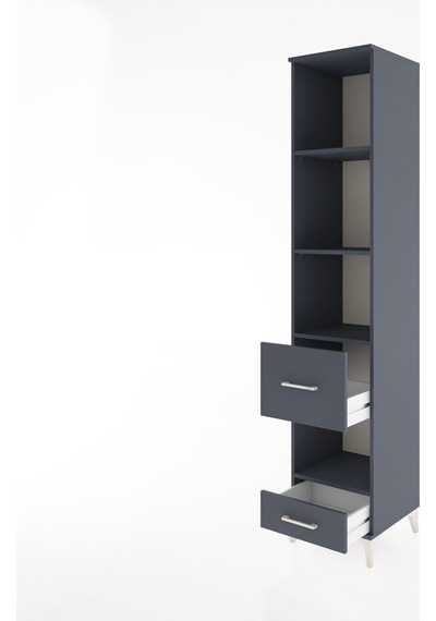 Hyperion Dolap 4 Raflı 2 Çekmeceli 44x44x221 Antrasit-antrasit Antrasit