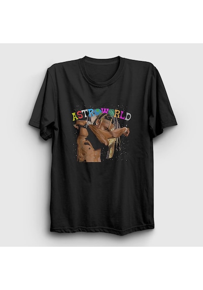 Presmono Unisex Hug Astroworld Travis Scott T-shirt Siyah