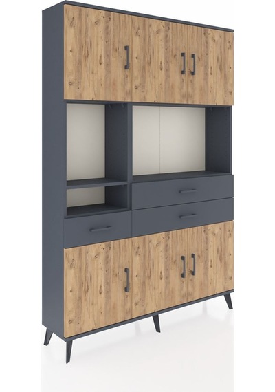 Arges Dolap 9 Raflı 3 Çekmeceli 6 Kapaklı 132x30x195 Antrasit-çam/antrasit Atlas Çam/antrasıt Arges Dolap 9 Raflı 3 Çekmeceli 6 Kapaklı 132x30x195 Antrasit-çam/antrasit Atlas Çam/antrasıt