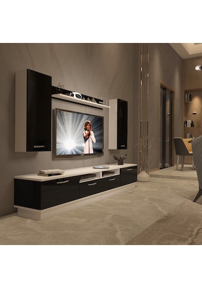 Decoraktiv Trendstyle 5220d Slm Tv Ünitesi Tv Sehpası Beyaz - Siyah