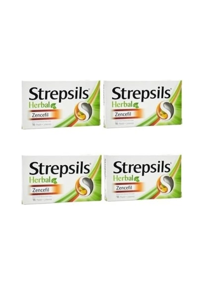 Strepsils Herbal Zencefil Aromalı 16 Pastil 4 Adet