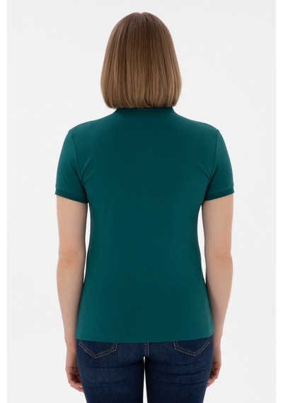 U.S. Polo Assn. Kadın Koyu Yeşil Basic Polo Yaka Tişört 50305764-VR101 U.S. Polo Assn. Kadın Koyu Yeşil Basic Polo Yaka Tişört 50305764-VR101