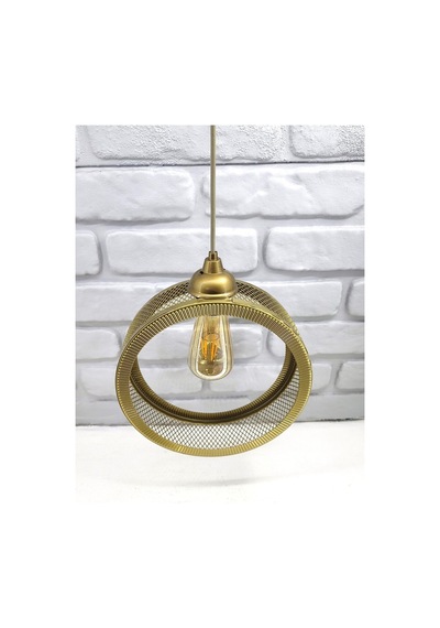 Decodelight Eskitme Gold Endüstriyel Metal Hasır Dairesel Avize Eskitme
