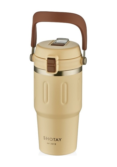 Shotay St-8166 Çift Kullanım Pipetli/rahat İçim Beyaz 650ml Çelik Termos Diğer