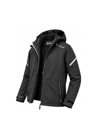 Outdoor Kapüşonlu Su Ve Rüzgar Geçirmez Softshell Mont 7826 Siyah