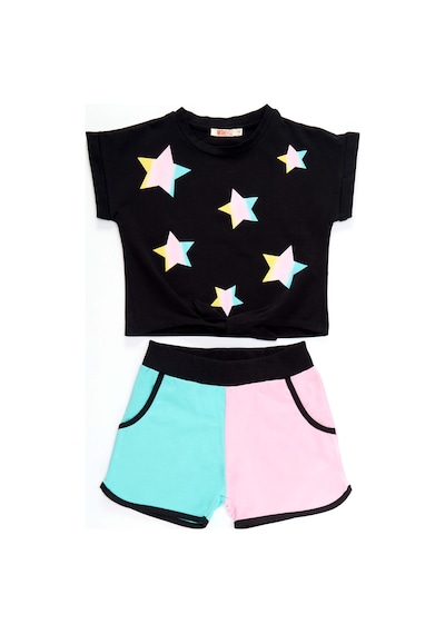 Denokids Mshb&g Renkli Yıldız Kız Çocuk T-Shirt Şort Takım Çok Renkli
