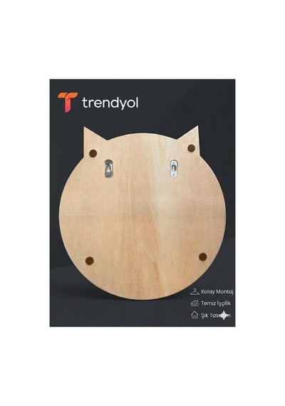 Kedi Tırmalama Tahtası Yuvarlak Kedi Kulak Tasarımlı 40 Cm Bej