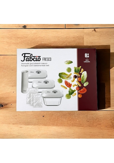 Fabcio Fresco Otomatik Vakum Pompalı Cam Saklama Kabı Seti Şarj