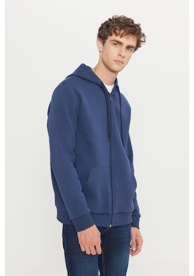 AC&Co / Altınyıldız Classics Erkek Standart Fit Normal Kesim Kapüşonlu Fermuarlı  Sweatshirt - Lacivert