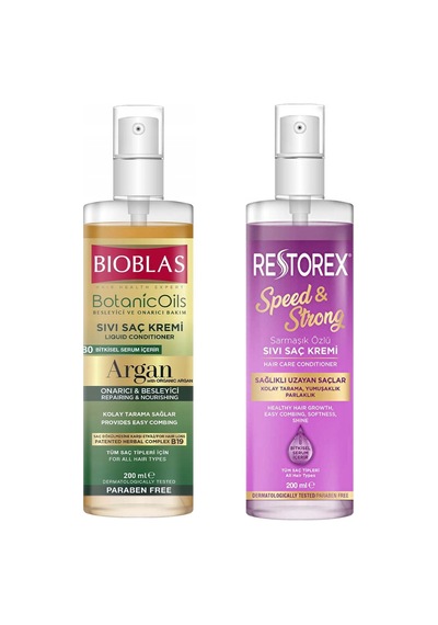 Bioblas Argan Özlü Sıvı Saç Kremi 200 ML + Restorex Sarmaşık Özlü Sıvı Saç Kremi 200 ML