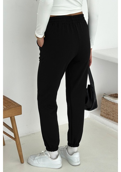 Kadın Bağcıklı Jogger Pantolon & Eşofman Altı Sportif & Enerjik Stil Siyah Kadın Bağcıklı Jogger Pantolon & Eşofman Altı Sportif & Enerjik Stil Siyah