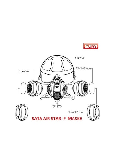 Sata 134262 Air Star F Maske için Ön Filtre