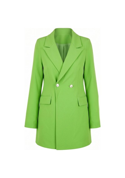 CEMO Gold Düğmeli Çift Düğme Blazer Ceket Yeşil