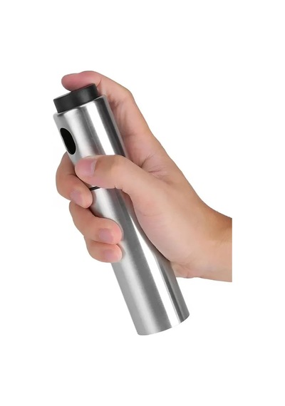 100 Ml'lik Paslanmaz Çelik Gövdeli Sprey Yağlık, Zeytinyağlık Ve Sirkelik Püskürtme Gümüş